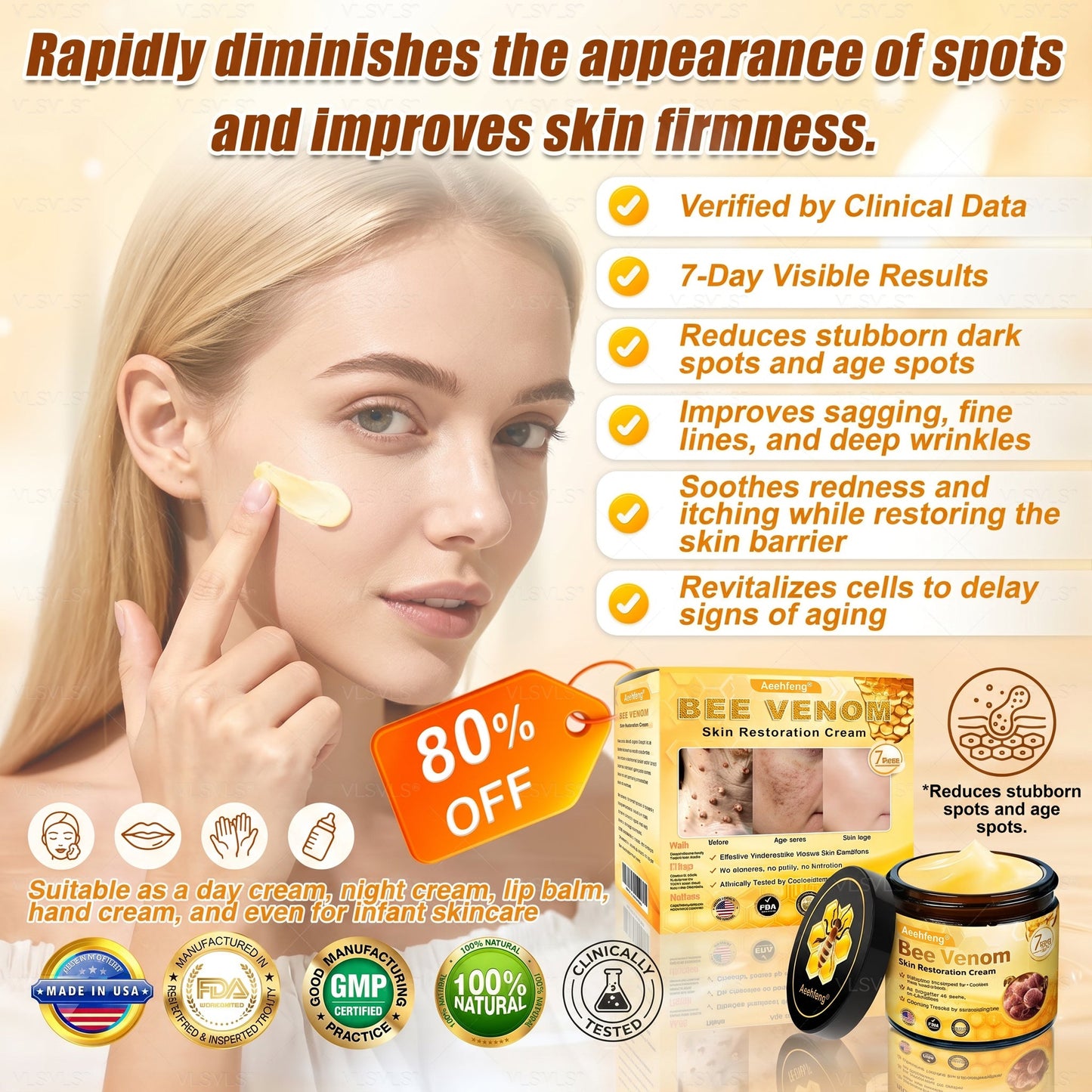 🔥 LAST DAY 80% OFF🔥 Aeehfeng® Bee Venom Skin Restoration Cream