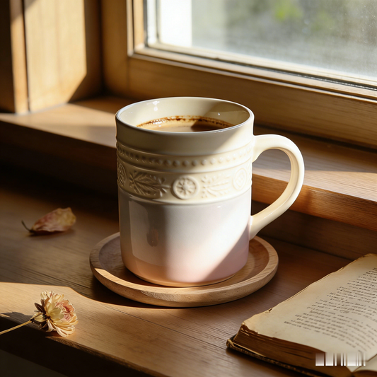 💐 “Botanist’s Sketchbook Faceted Mug” – 13H Fine Line Work | Prism Geometry Shape × Wild Spring Florals × Creamy Glaze Finish 🧺