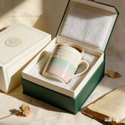 💐 “Botanist’s Sketchbook Faceted Mug” – 13H Fine Line Work | Prism Geometry Shape × Wild Spring Florals × Creamy Glaze Finish 🧺