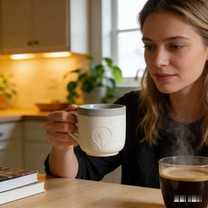 Optical Illusion Monochrome Mug” – 11H Graphic Layout | Symmetric Geometric Lattice × Stark B&W Contrast × Contemporary Minimalist ♟️
